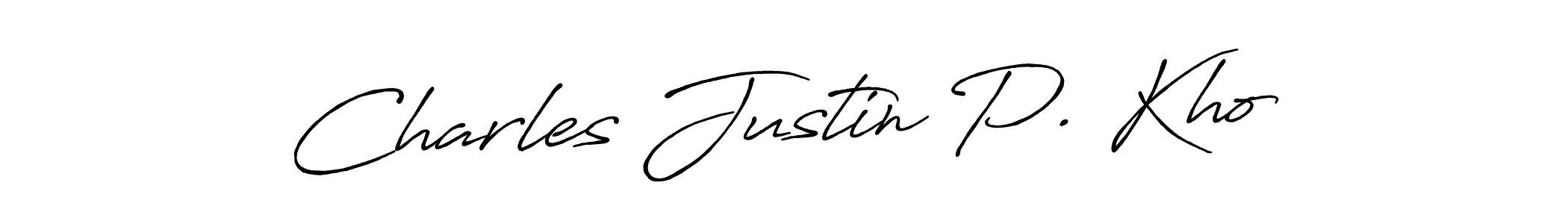 Similarly Antro_Vectra_Bolder is the best handwritten signature design. Signature creator online .You can use it as an online autograph creator for name Charles Justin P. Kho. Charles Justin P. Kho signature style 7 images and pictures png