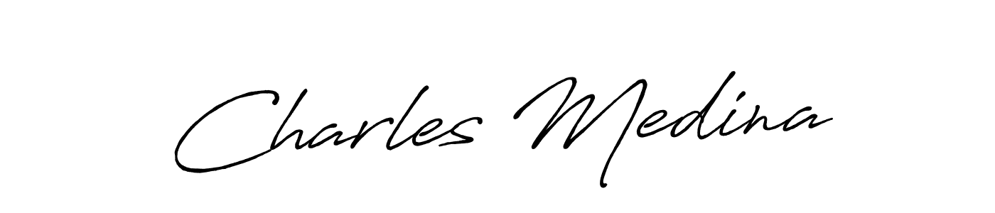 How to make Charles Medina name signature. Use Antro_Vectra_Bolder style for creating short signs online. This is the latest handwritten sign. Charles Medina signature style 7 images and pictures png