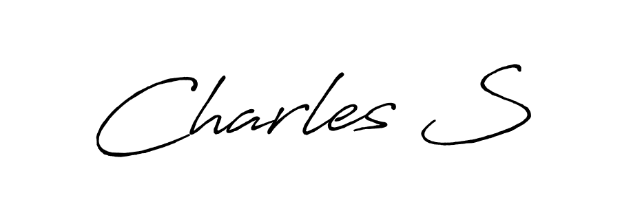 The best way (Antro_Vectra_Bolder) to make a short signature is to pick only two or three words in your name. The name Charles S include a total of six letters. For converting this name. Charles S signature style 7 images and pictures png