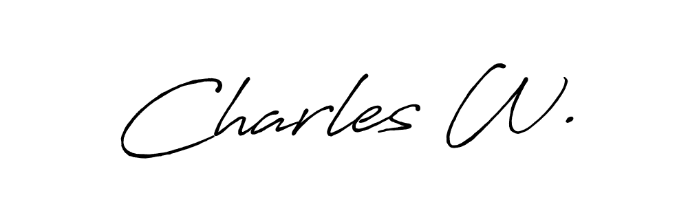 Use a signature maker to create a handwritten signature online. With this signature software, you can design (Antro_Vectra_Bolder) your own signature for name Charles W.. Charles W. signature style 7 images and pictures png