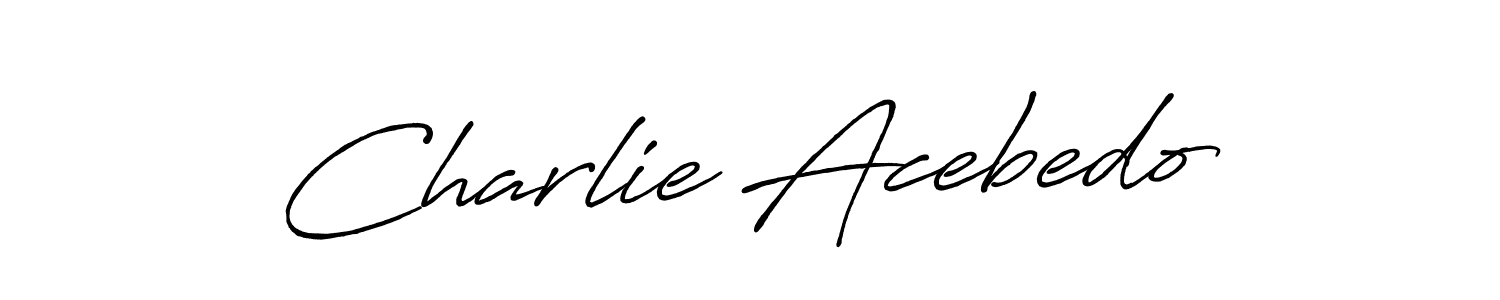Use a signature maker to create a handwritten signature online. With this signature software, you can design (Antro_Vectra_Bolder) your own signature for name Charlie Acebedo. Charlie Acebedo signature style 7 images and pictures png