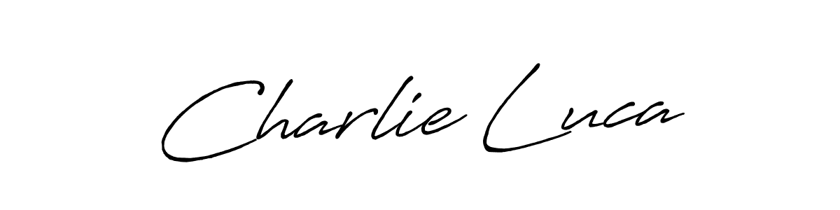 Create a beautiful signature design for name Charlie Luca. With this signature (Antro_Vectra_Bolder) fonts, you can make a handwritten signature for free. Charlie Luca signature style 7 images and pictures png