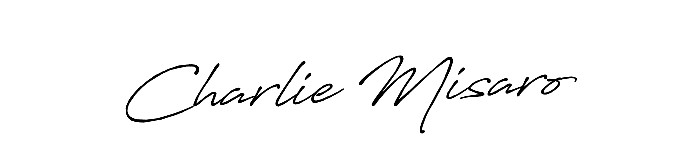 Use a signature maker to create a handwritten signature online. With this signature software, you can design (Antro_Vectra_Bolder) your own signature for name Charlie Misaro. Charlie Misaro signature style 7 images and pictures png