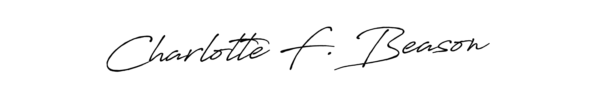 The best way (Antro_Vectra_Bolder) to make a short signature is to pick only two or three words in your name. The name Charlotte F. Beason include a total of six letters. For converting this name. Charlotte F. Beason signature style 7 images and pictures png