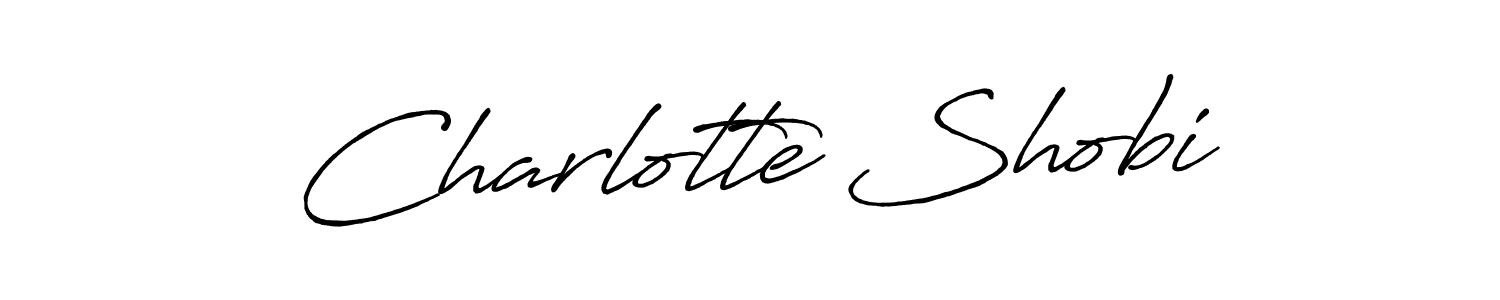 How to make Charlotte Shobi name signature. Use Antro_Vectra_Bolder style for creating short signs online. This is the latest handwritten sign. Charlotte Shobi signature style 7 images and pictures png