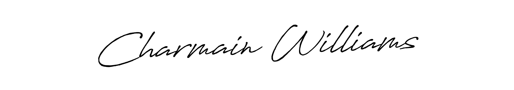 Create a beautiful signature design for name Charmain Williams. With this signature (Antro_Vectra_Bolder) fonts, you can make a handwritten signature for free. Charmain Williams signature style 7 images and pictures png