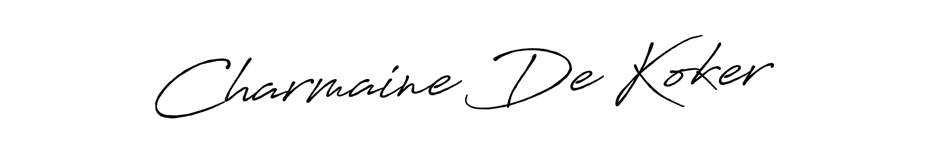 It looks lik you need a new signature style for name Charmaine De Koker. Design unique handwritten (Antro_Vectra_Bolder) signature with our free signature maker in just a few clicks. Charmaine De Koker signature style 7 images and pictures png