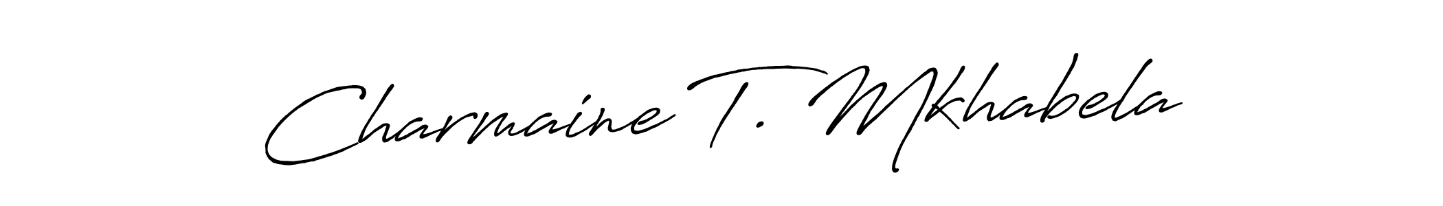 Make a beautiful signature design for name Charmaine T. Mkhabela. Use this online signature maker to create a handwritten signature for free. Charmaine T. Mkhabela signature style 7 images and pictures png