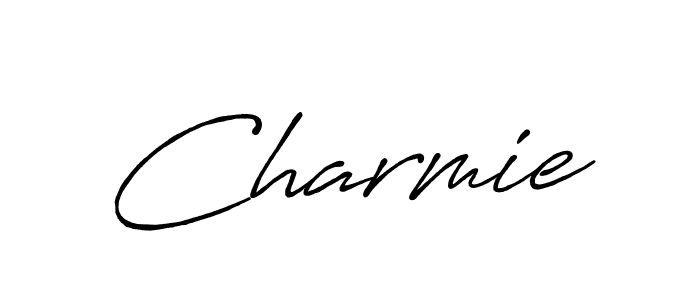 You should practise on your own different ways (Antro_Vectra_Bolder) to write your name (Charmie) in signature. don't let someone else do it for you. Charmie signature style 7 images and pictures png