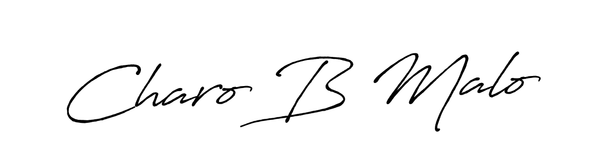 Use a signature maker to create a handwritten signature online. With this signature software, you can design (Antro_Vectra_Bolder) your own signature for name Charo B Malo. Charo B Malo signature style 7 images and pictures png