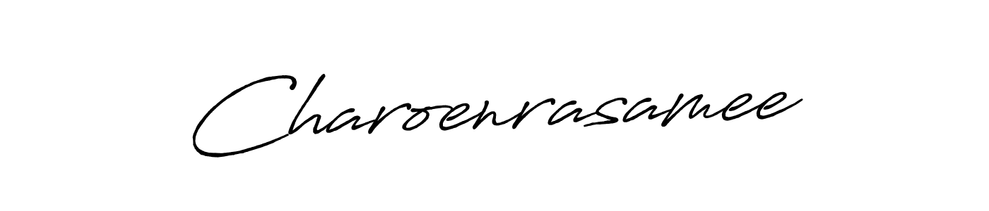 How to make Charoenrasamee name signature. Use Antro_Vectra_Bolder style for creating short signs online. This is the latest handwritten sign. Charoenrasamee signature style 7 images and pictures png