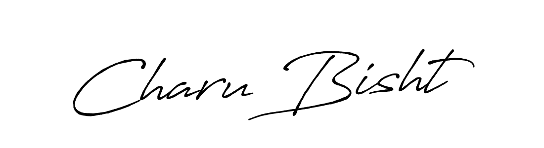 How to make Charu Bisht name signature. Use Antro_Vectra_Bolder style for creating short signs online. This is the latest handwritten sign. Charu Bisht signature style 7 images and pictures png