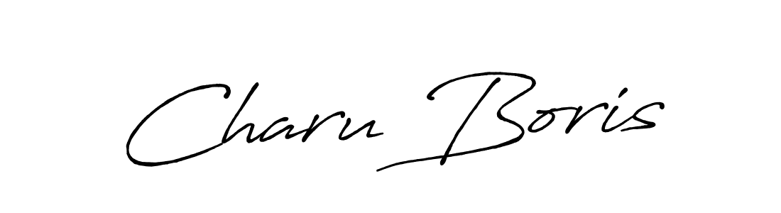 How to make Charu Boris signature? Antro_Vectra_Bolder is a professional autograph style. Create handwritten signature for Charu Boris name. Charu Boris signature style 7 images and pictures png