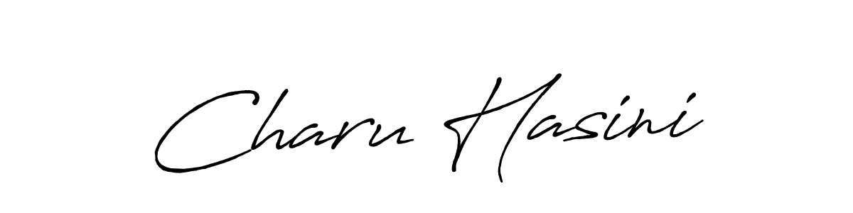 Make a beautiful signature design for name Charu Hasini. With this signature (Antro_Vectra_Bolder) style, you can create a handwritten signature for free. Charu Hasini signature style 7 images and pictures png