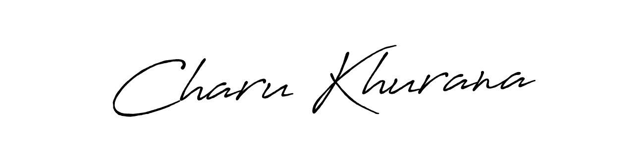 Make a beautiful signature design for name Charu Khurana. With this signature (Antro_Vectra_Bolder) style, you can create a handwritten signature for free. Charu Khurana signature style 7 images and pictures png