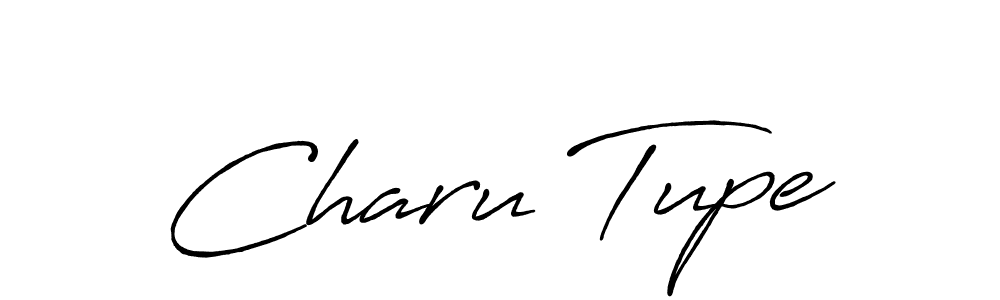 Similarly Antro_Vectra_Bolder is the best handwritten signature design. Signature creator online .You can use it as an online autograph creator for name Charu Tupe. Charu Tupe signature style 7 images and pictures png