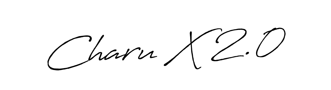 if you are searching for the best signature style for your name Charu X 2.0. so please give up your signature search. here we have designed multiple signature styles  using Antro_Vectra_Bolder. Charu X 2.0 signature style 7 images and pictures png