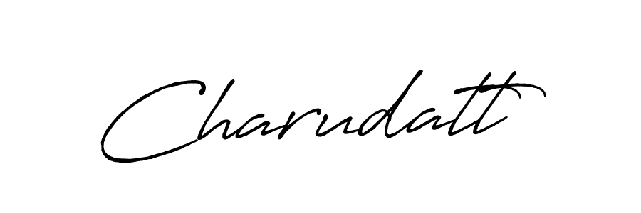 Make a beautiful signature design for name Charudatt. With this signature (Antro_Vectra_Bolder) style, you can create a handwritten signature for free. Charudatt signature style 7 images and pictures png