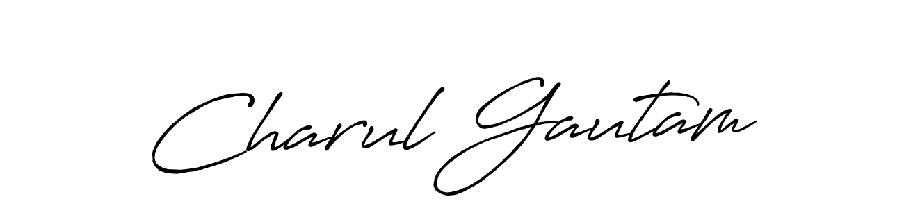 if you are searching for the best signature style for your name Charul Gautam. so please give up your signature search. here we have designed multiple signature styles  using Antro_Vectra_Bolder. Charul Gautam signature style 7 images and pictures png