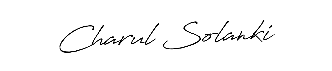 Make a beautiful signature design for name Charul Solanki. With this signature (Antro_Vectra_Bolder) style, you can create a handwritten signature for free. Charul Solanki signature style 7 images and pictures png