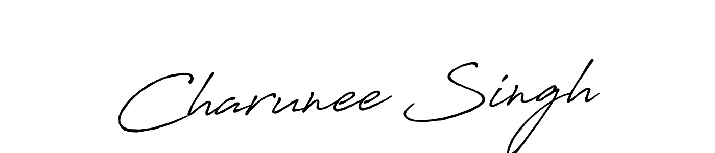 You should practise on your own different ways (Antro_Vectra_Bolder) to write your name (Charunee Singh) in signature. don't let someone else do it for you. Charunee Singh signature style 7 images and pictures png