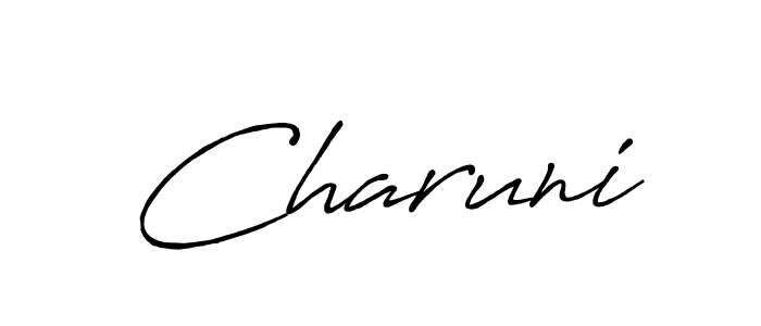 The best way (Antro_Vectra_Bolder) to make a short signature is to pick only two or three words in your name. The name Charuni include a total of six letters. For converting this name. Charuni signature style 7 images and pictures png