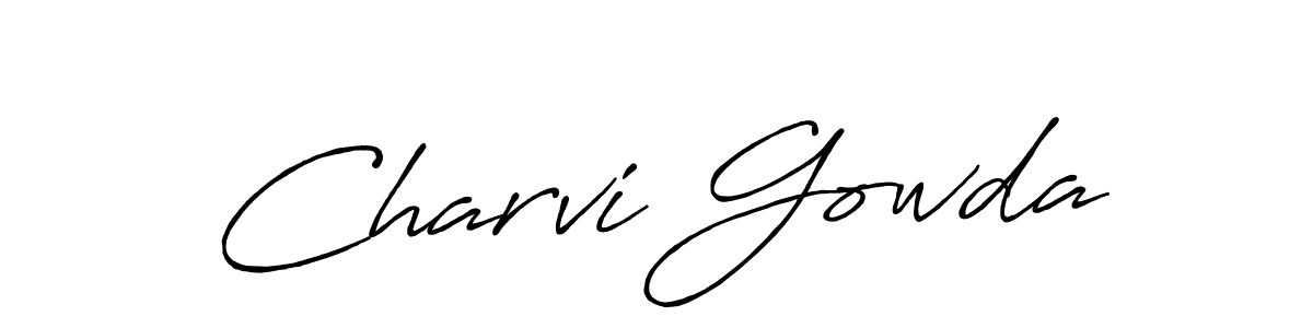 Design your own signature with our free online signature maker. With this signature software, you can create a handwritten (Antro_Vectra_Bolder) signature for name Charvi Gowda. Charvi Gowda signature style 7 images and pictures png