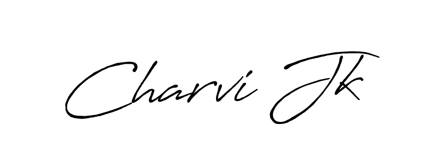 Make a beautiful signature design for name Charvi Jk. With this signature (Antro_Vectra_Bolder) style, you can create a handwritten signature for free. Charvi Jk signature style 7 images and pictures png