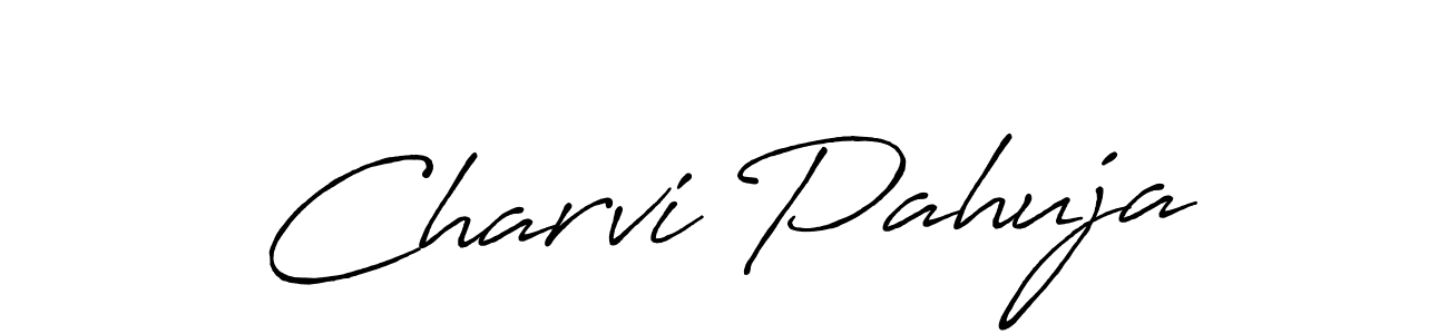 You should practise on your own different ways (Antro_Vectra_Bolder) to write your name (Charvi Pahuja) in signature. don't let someone else do it for you. Charvi Pahuja signature style 7 images and pictures png