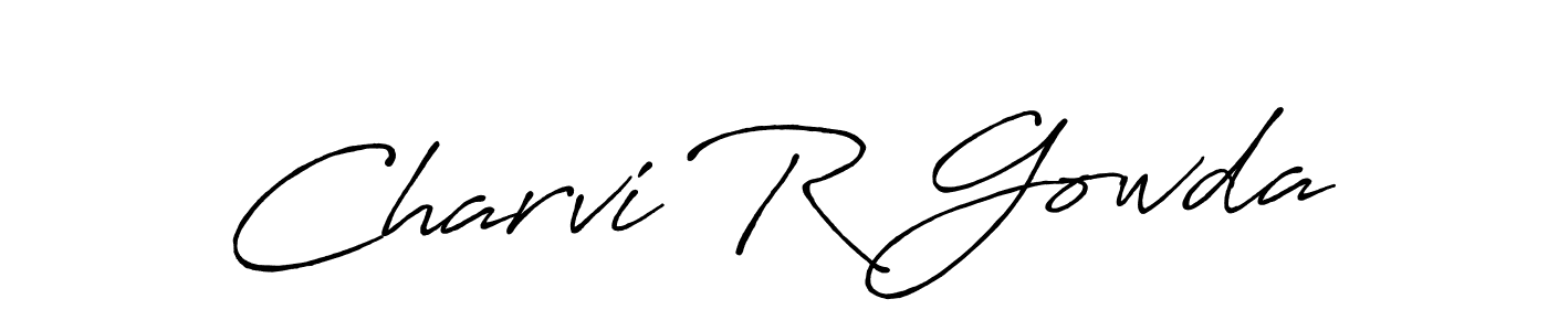 How to make Charvi R Gowda signature? Antro_Vectra_Bolder is a professional autograph style. Create handwritten signature for Charvi R Gowda name. Charvi R Gowda signature style 7 images and pictures png