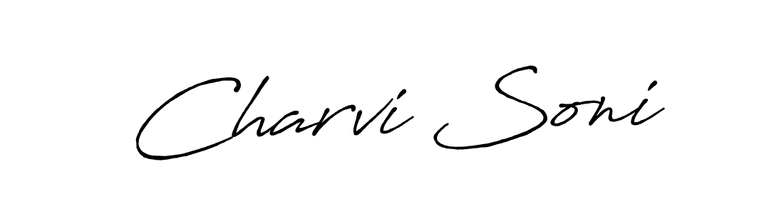 Make a beautiful signature design for name Charvi Soni. With this signature (Antro_Vectra_Bolder) style, you can create a handwritten signature for free. Charvi Soni signature style 7 images and pictures png