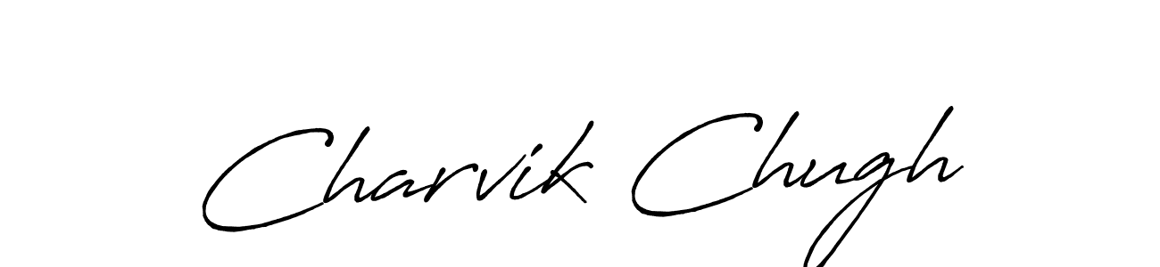 Similarly Antro_Vectra_Bolder is the best handwritten signature design. Signature creator online .You can use it as an online autograph creator for name Charvik Chugh. Charvik Chugh signature style 7 images and pictures png