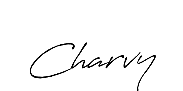 Use a signature maker to create a handwritten signature online. With this signature software, you can design (Antro_Vectra_Bolder) your own signature for name Charvy. Charvy signature style 7 images and pictures png