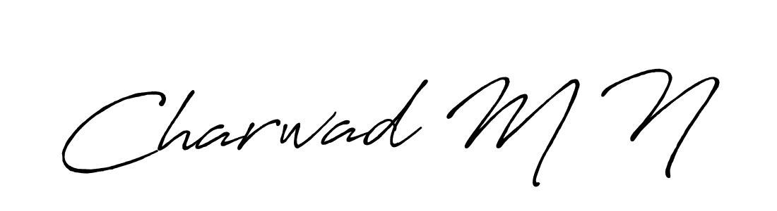 Create a beautiful signature design for name Charwad M N. With this signature (Antro_Vectra_Bolder) fonts, you can make a handwritten signature for free. Charwad M N signature style 7 images and pictures png