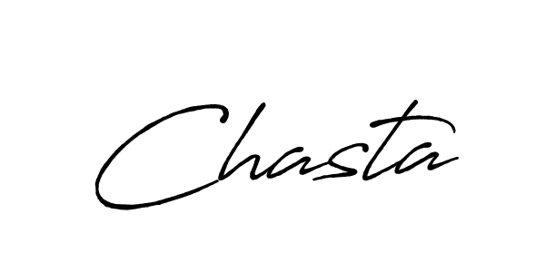 Chasta stylish signature style. Best Handwritten Sign (Antro_Vectra_Bolder) for my name. Handwritten Signature Collection Ideas for my name Chasta. Chasta signature style 7 images and pictures png