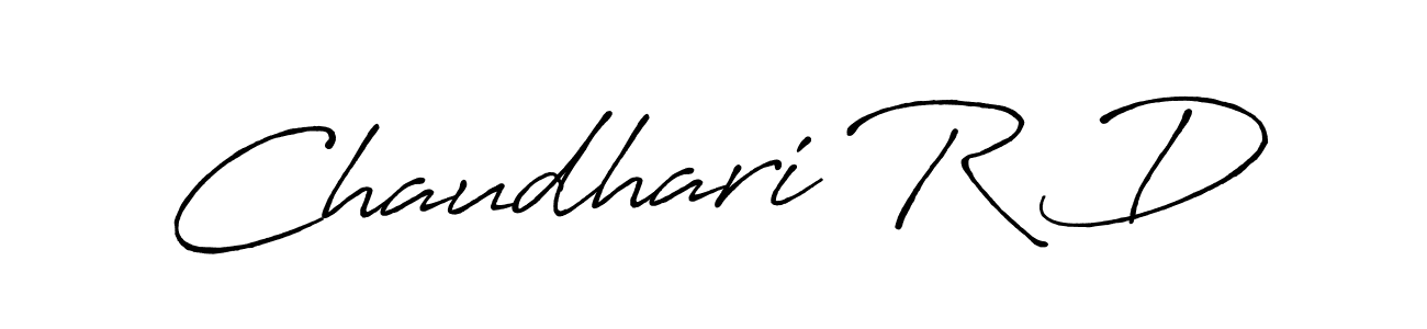How to make Chaudhari R D signature? Antro_Vectra_Bolder is a professional autograph style. Create handwritten signature for Chaudhari R D name. Chaudhari R D signature style 7 images and pictures png