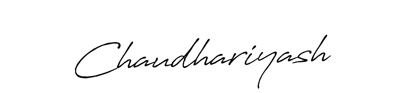 Make a beautiful signature design for name Chaudhariyash. With this signature (Antro_Vectra_Bolder) style, you can create a handwritten signature for free. Chaudhariyash signature style 7 images and pictures png
