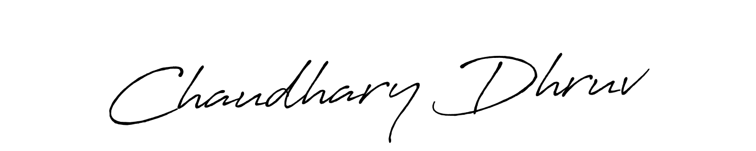 Create a beautiful signature design for name Chaudhary Dhruv. With this signature (Antro_Vectra_Bolder) fonts, you can make a handwritten signature for free. Chaudhary Dhruv signature style 7 images and pictures png