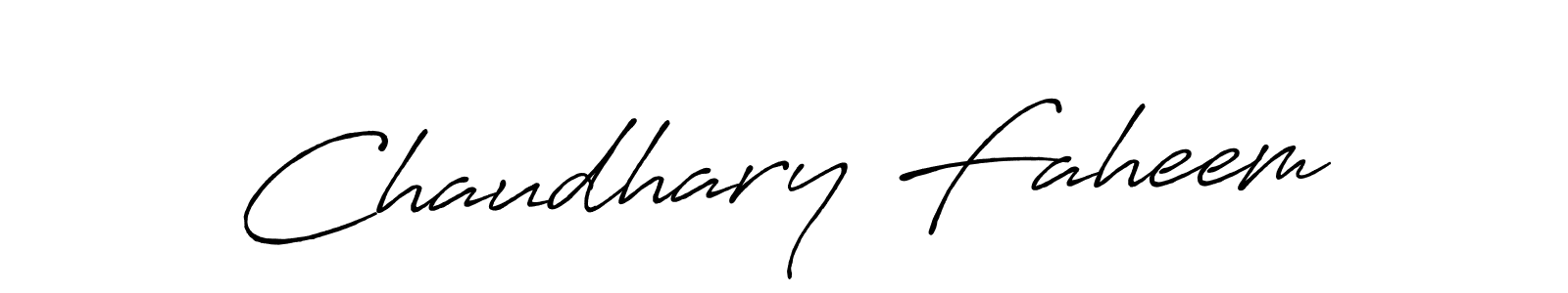 Make a beautiful signature design for name Chaudhary Faheem. With this signature (Antro_Vectra_Bolder) style, you can create a handwritten signature for free. Chaudhary Faheem signature style 7 images and pictures png