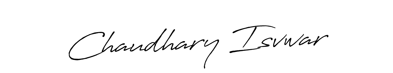 How to make Chaudhary Isvwar name signature. Use Antro_Vectra_Bolder style for creating short signs online. This is the latest handwritten sign. Chaudhary Isvwar signature style 7 images and pictures png