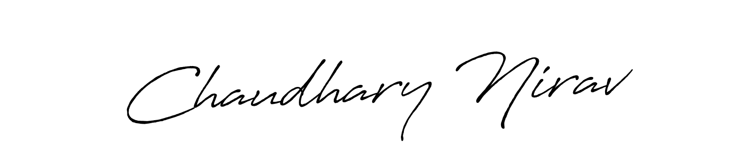 The best way (Antro_Vectra_Bolder) to make a short signature is to pick only two or three words in your name. The name Chaudhary Nirav include a total of six letters. For converting this name. Chaudhary Nirav signature style 7 images and pictures png