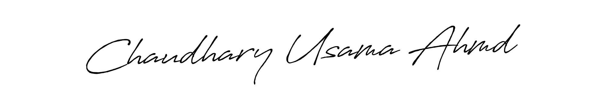 The best way (Antro_Vectra_Bolder) to make a short signature is to pick only two or three words in your name. The name Chaudhary Usama Ahmd include a total of six letters. For converting this name. Chaudhary Usama Ahmd signature style 7 images and pictures png