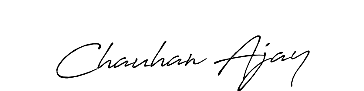 Similarly Antro_Vectra_Bolder is the best handwritten signature design. Signature creator online .You can use it as an online autograph creator for name Chauhan Ajay. Chauhan Ajay signature style 7 images and pictures png