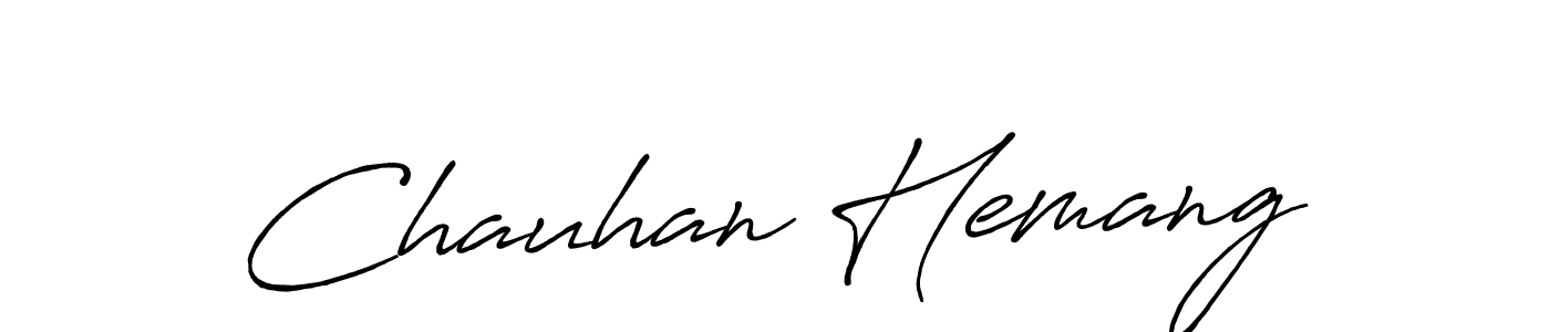 Use a signature maker to create a handwritten signature online. With this signature software, you can design (Antro_Vectra_Bolder) your own signature for name Chauhan Hemang. Chauhan Hemang signature style 7 images and pictures png