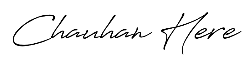 The Antro_Vectra_Bolder font transforms the name Chauhan Here into an executive sign with sharp precision and distinguished character. Chauhan Here signature style 7 images and pictures png