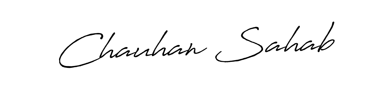 The best way (Antro_Vectra_Bolder) to make a short signature is to pick only two or three words in your name. The name Chauhan Sahab include a total of six letters. For converting this name. Chauhan Sahab signature style 7 images and pictures png