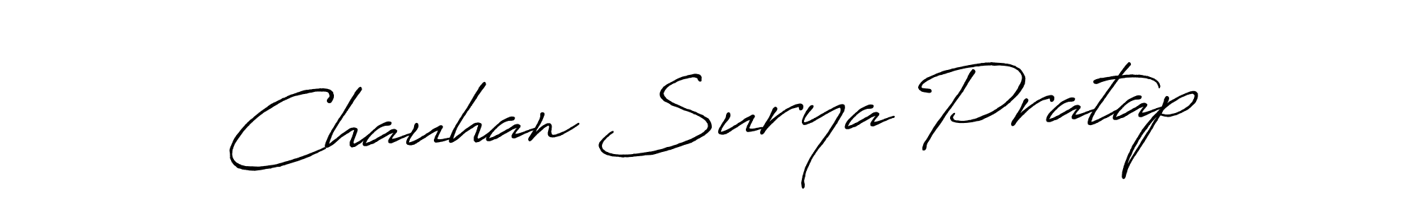 Antro_Vectra_Bolder is a professional signature style that is perfect for those who want to add a touch of class to their signature. It is also a great choice for those who want to make their signature more unique. Get Chauhan Surya Pratap name to fancy signature for free. Chauhan Surya Pratap signature style 7 images and pictures png