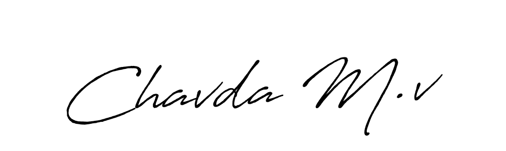 How to make Chavda M.v signature? Antro_Vectra_Bolder is a professional autograph style. Create handwritten signature for Chavda M.v name. Chavda M.v signature style 7 images and pictures png