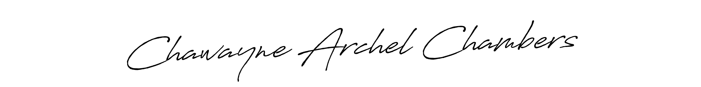 Antro_Vectra_Bolder is a professional signature style that is perfect for those who want to add a touch of class to their signature. It is also a great choice for those who want to make their signature more unique. Get Chawayne Archel Chambers name to fancy signature for free. Chawayne Archel Chambers signature style 7 images and pictures png