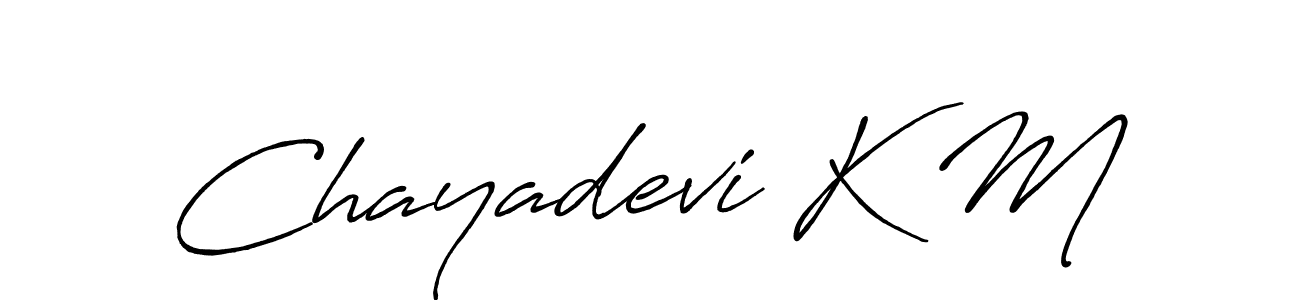 Chayadevi K M stylish signature style. Best Handwritten Sign (Antro_Vectra_Bolder) for my name. Handwritten Signature Collection Ideas for my name Chayadevi K M. Chayadevi K M signature style 7 images and pictures png